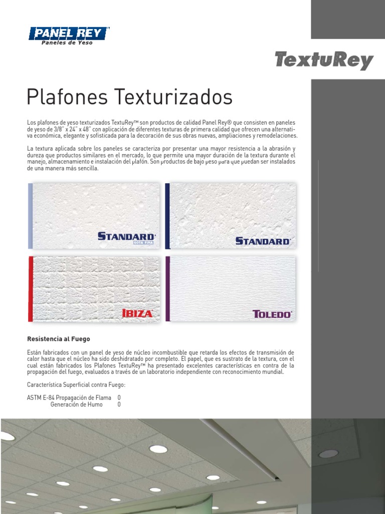 Plafones Texturizados TextuRey™ Panel Rey | PDF | Yeso | Science