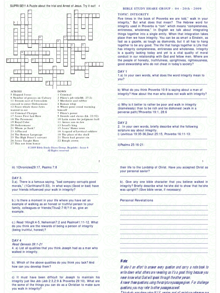 Issue 6 Integrity Bible Study Share Group Bssg