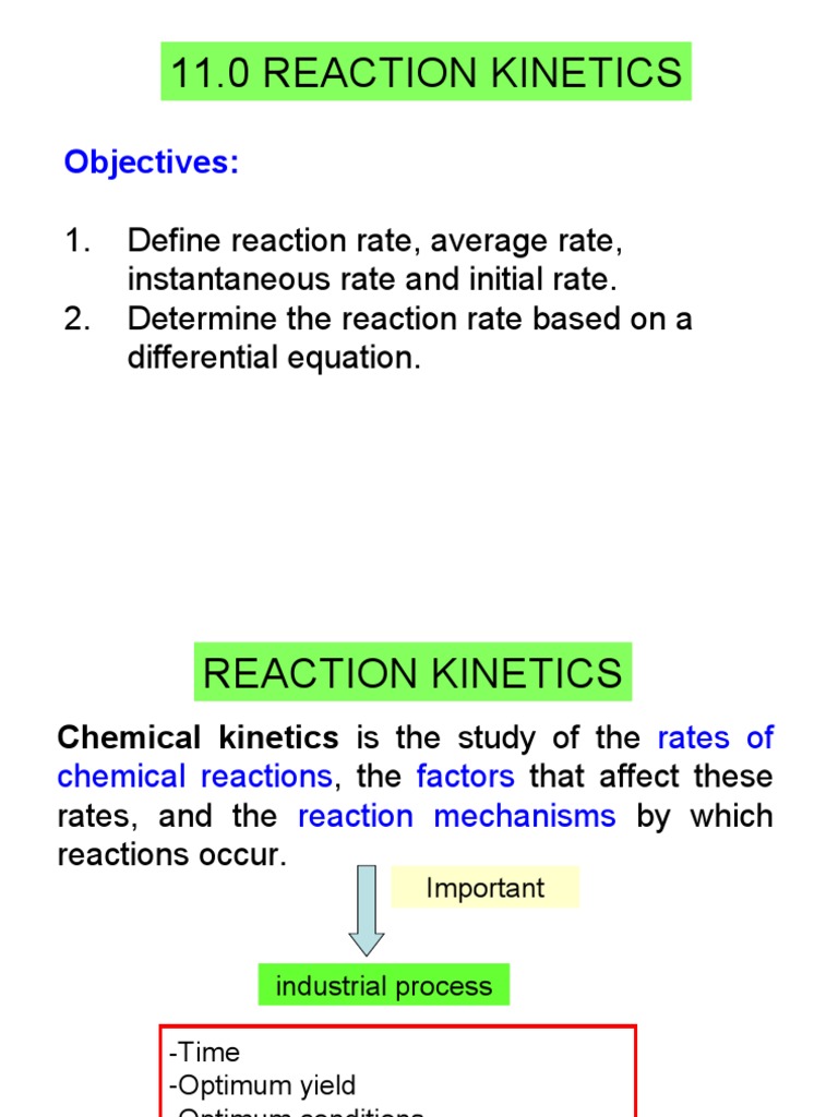 Matriculation Chemistry (Reaction Kinetics) Part 1 | PDF | Reaction ...