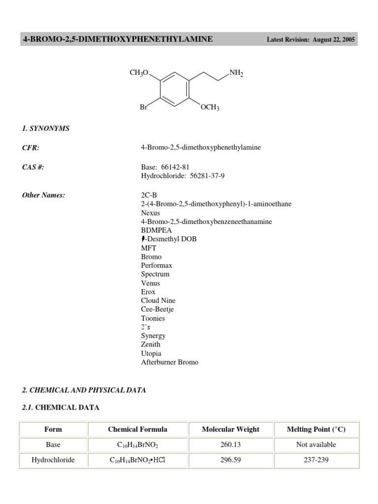 4 Bromo 2 5 Dimethoxyphenethylamine