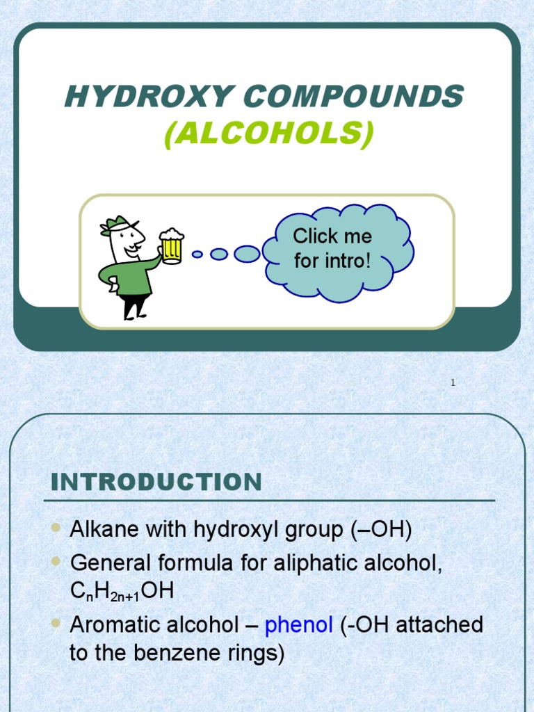 Hydroxy Compounds and Alcohols Overview | PDF | Alcohol | Ethanol