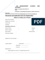 Placement Placement Registration Formform