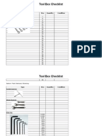 Tool Box Checklist