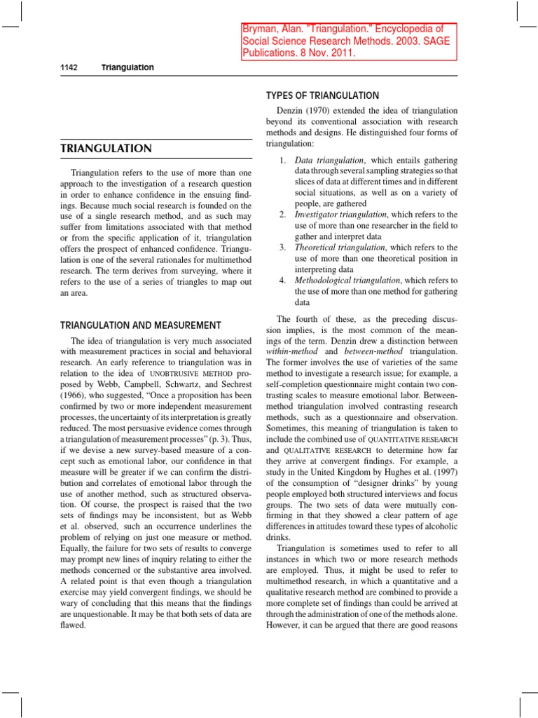 Understanding Triangulation in Research | PDF