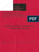 Statuts du Parti Communiste du Québec (PCQ-PCC)
