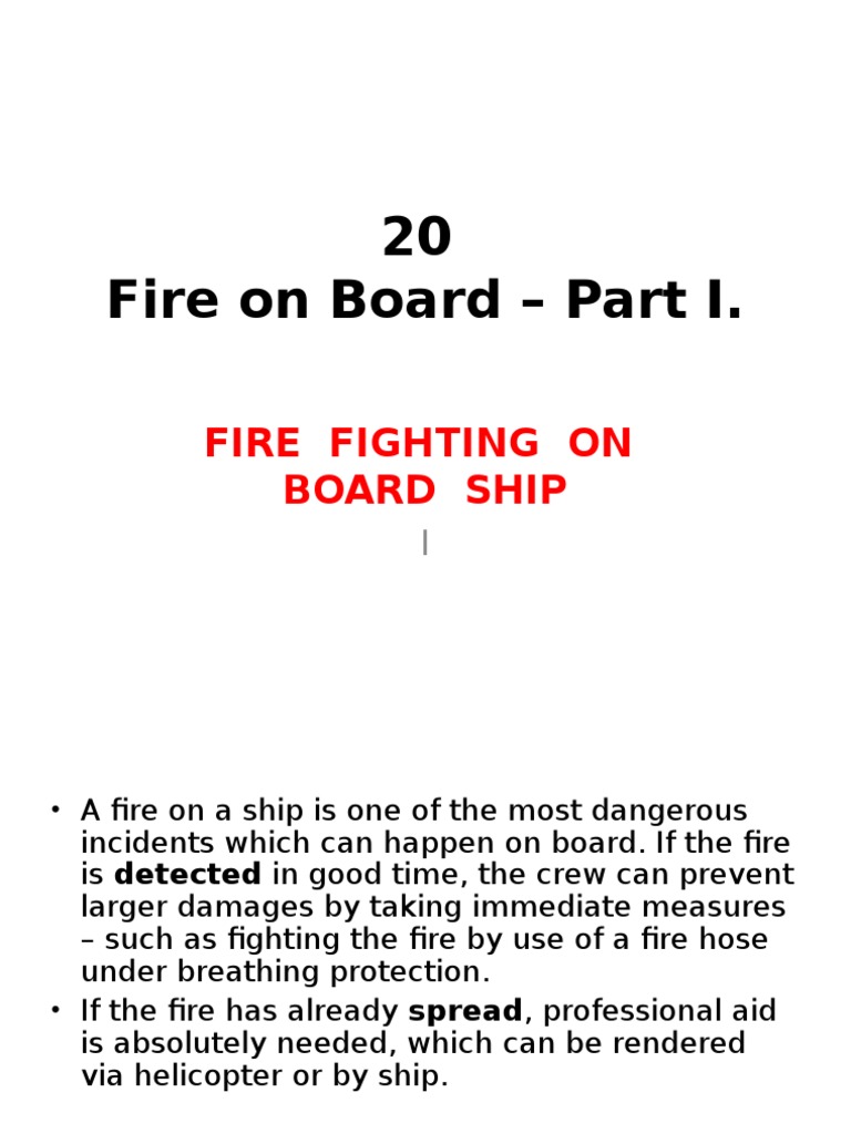 Fire Fighting On Board Ship, Safety Course | PDF