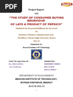 COMPARITIVE STUDY ON CONSUMER BUYING BEHAVIOUR OF LAYS POTATO CHIPS NEW.doc