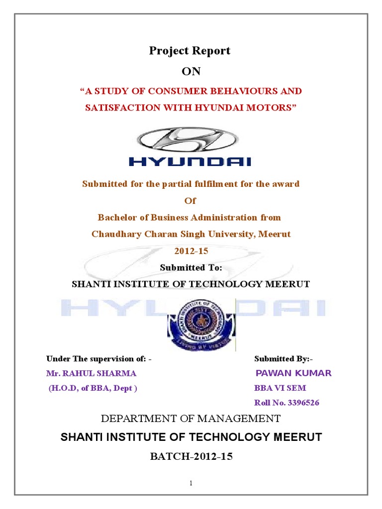 Consumer Satisfaction Study: Hyundai Motors | PDF | Hybrid Electric ...
