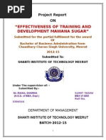 effectiveness of training and development mawana sugar.doc