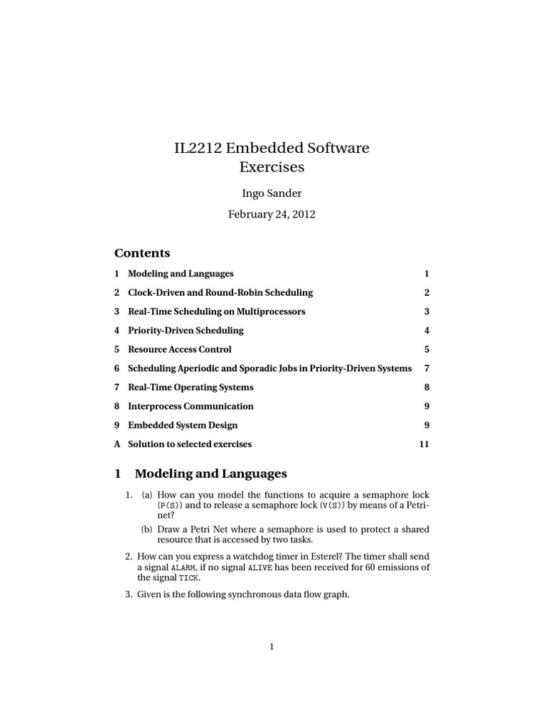 RTS Exercises & Solutions | Scheduling (Computing) | Operating System  Technology