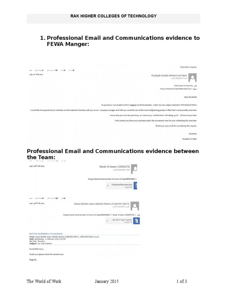 Professional Email and Communications Evidence To FEWA Manger | PDF