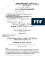 Abstract Template - Sample: Guide Lines For Submission of Abstracts