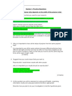 Section 1 Polymer Practice Questions