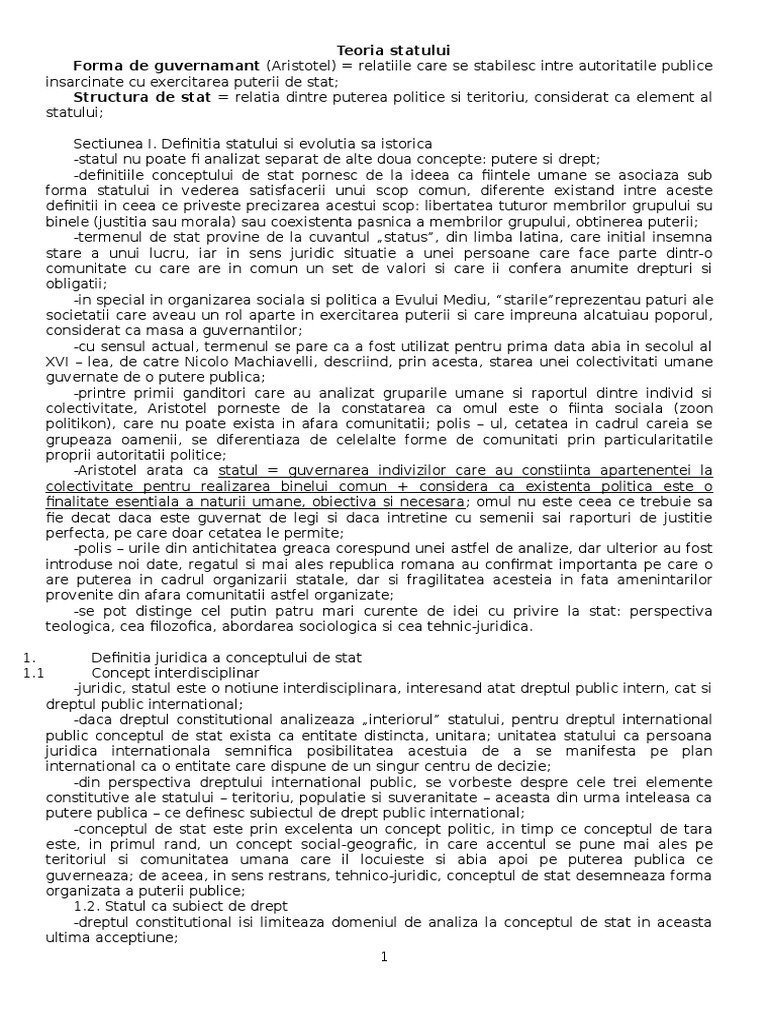 Teoria Statului (III) | PDF