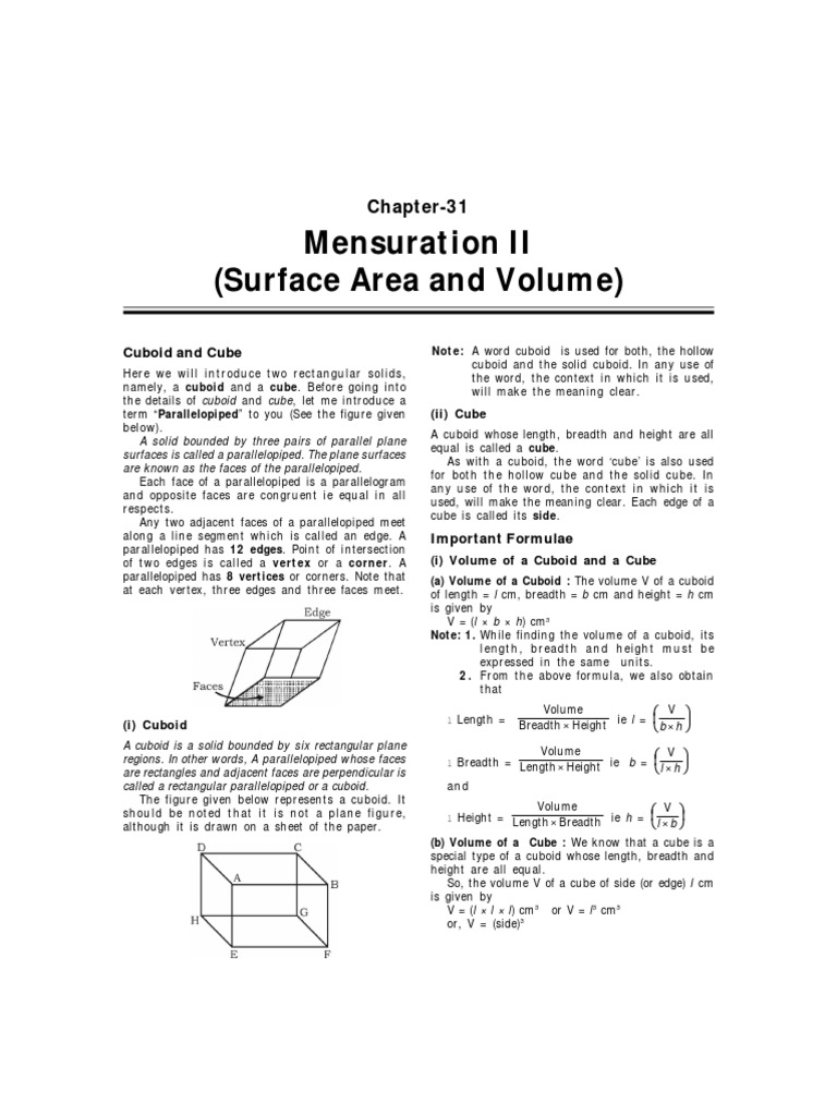 Surface Area and Volume | PDF | Litre | Triangle