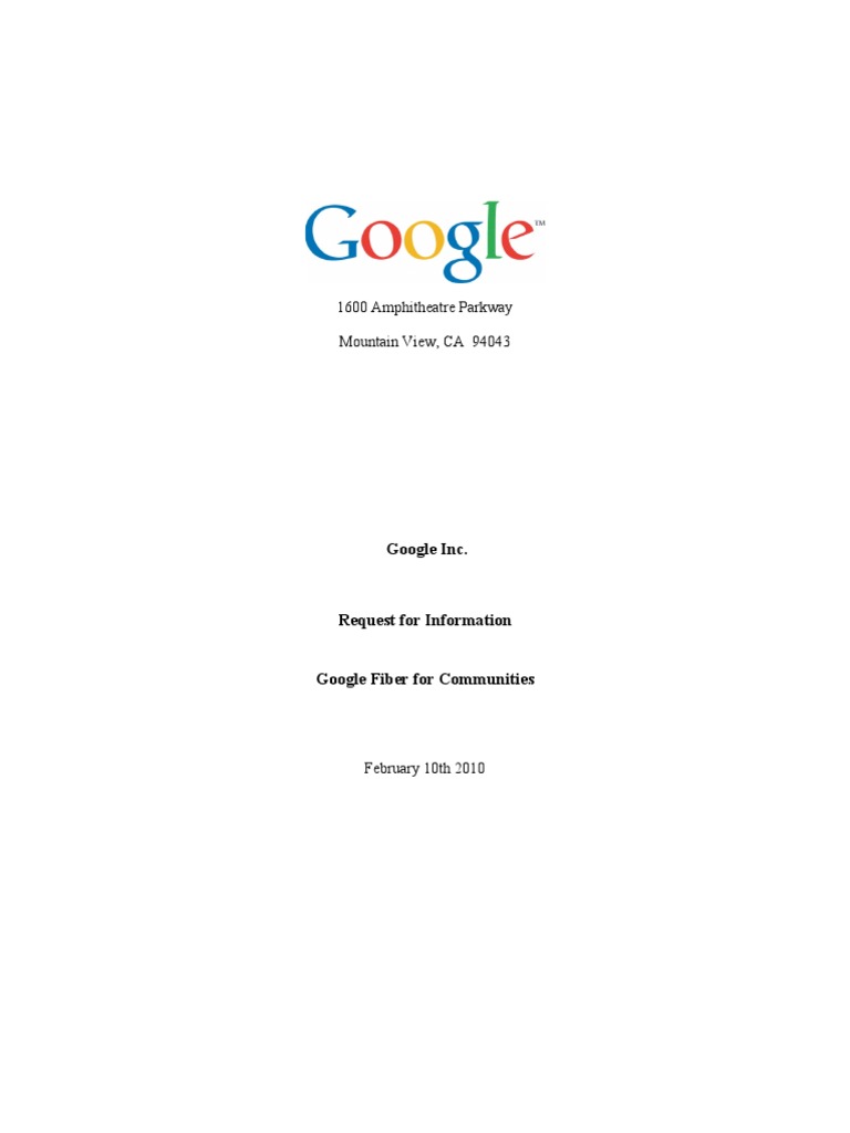 Google Fiber Community RFI Overview | PDF | Internet Access | Internet ...