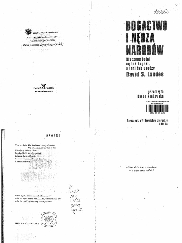 Landes Bogactwo I Nędza Narodów Pdf