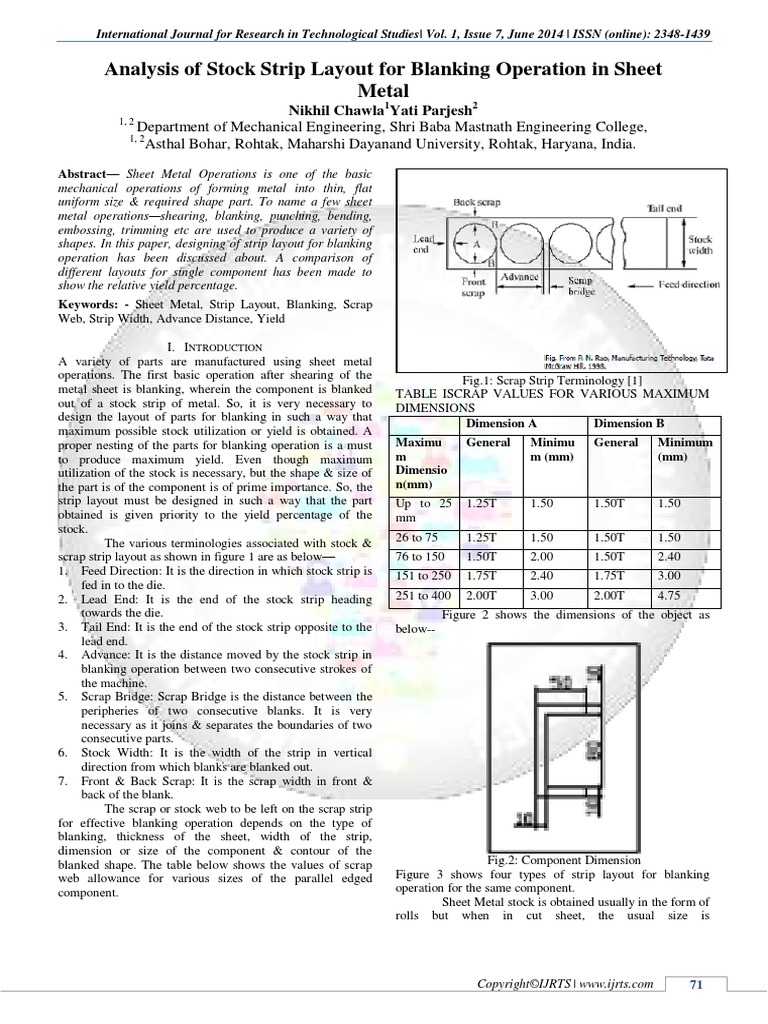 Stock Strip Layout | PDF | Sheet Metal | Industries