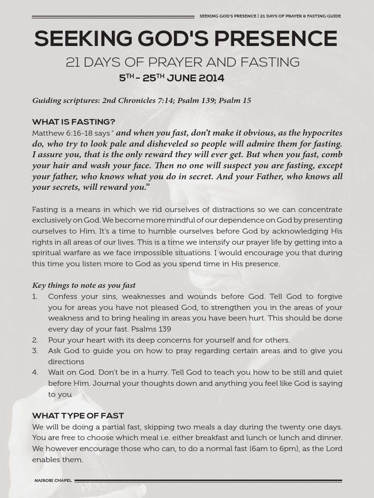 21daysprayer Fastingguide Wk1 May2014 | PDF | Confession (Religion ...