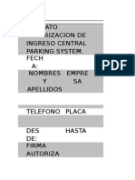 Formato Autorizacion de Ingreso Central Parking System