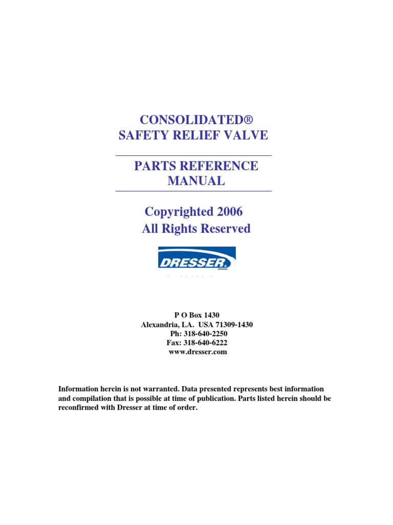 Consolidated Parts Complete Srv Parts Book Pdf Valve