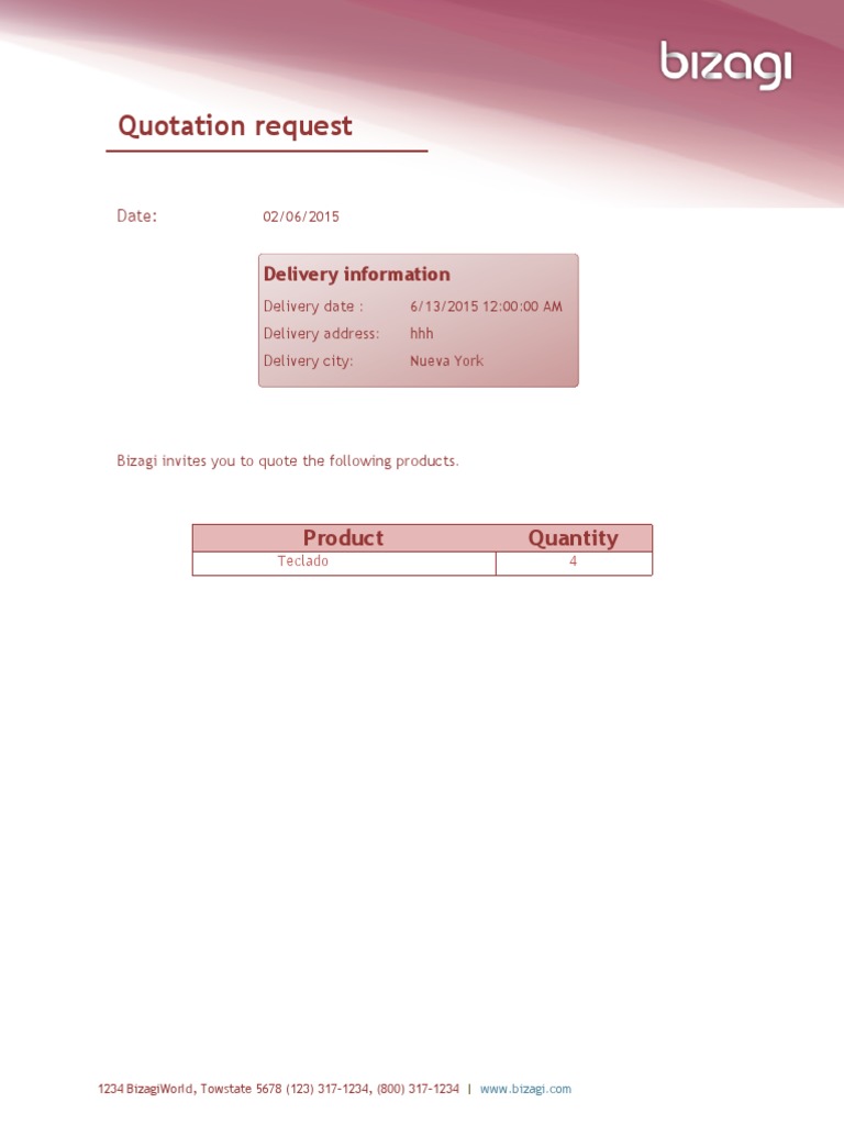 Quotation Request: Delivery Information | PDF | Social Science