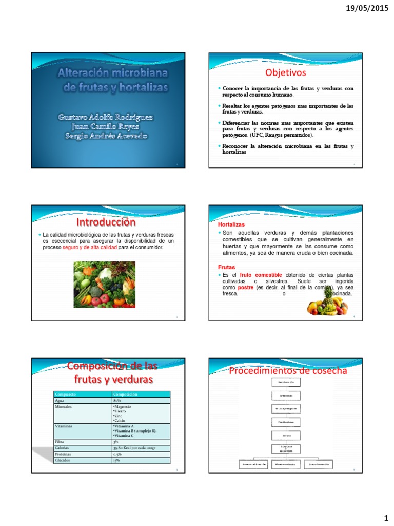 Microorganismos en frutas y hortalizas | PDF | Vegetales | Alimentos
