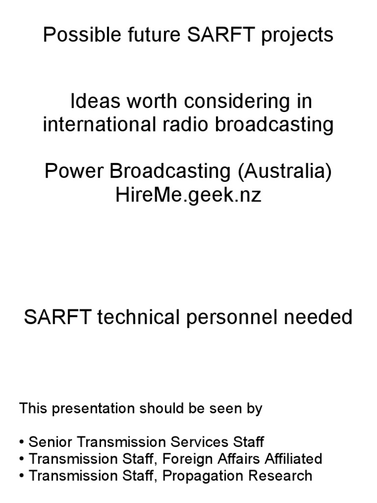 Future SARFT Projects in Radio Broadcasting | PDF | Transmitter | Radio ...