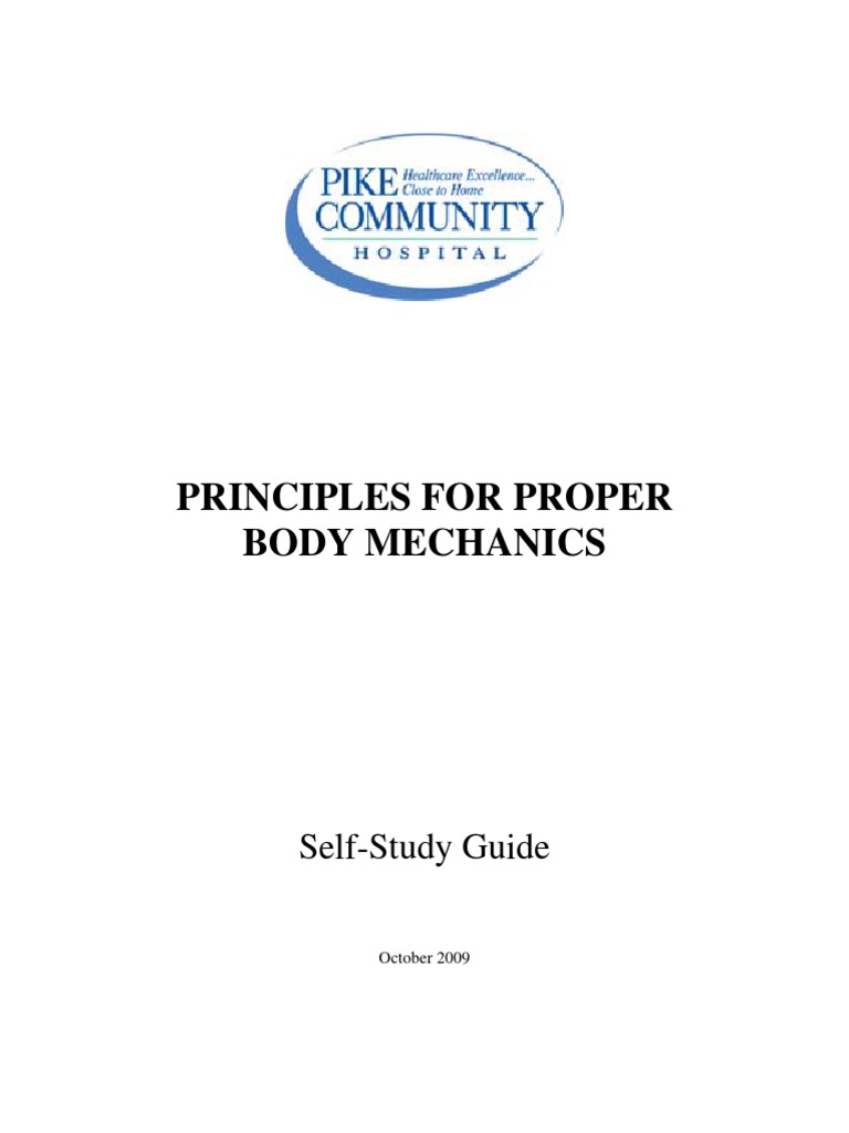 Principles For Proper Body Mechanics: Self-Study Guide | PDF | Human ...