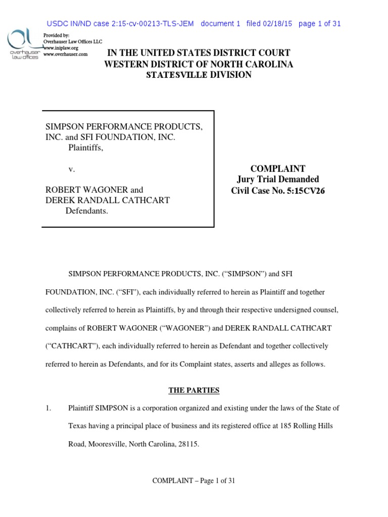 Complaint Trademark Complaint Free 30day Trial Scribd