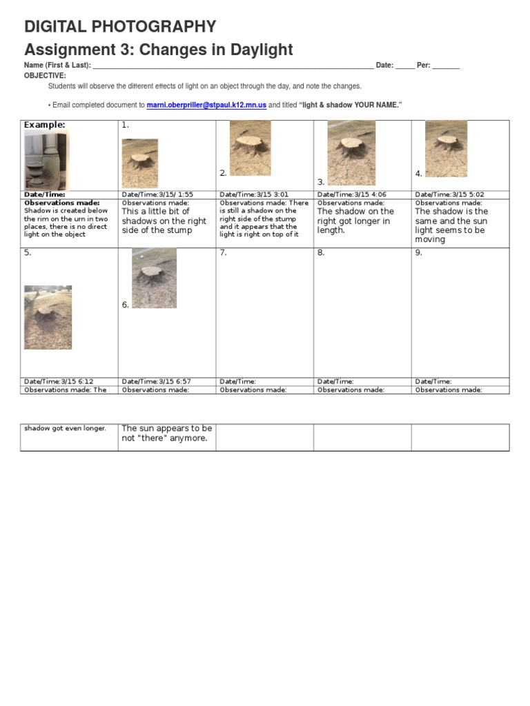 Daylight Effects on Shadows Analysis | PDF