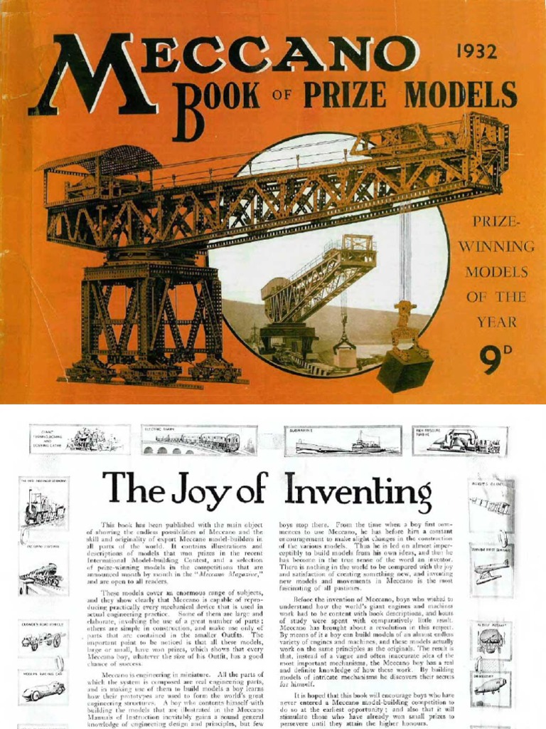 Manuel D'origine Boîte Meccano 1932 – X2, Très Rare (Collection, France)