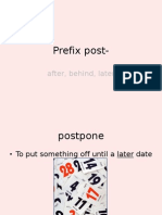 Prefix Post-: After, Behind, Later