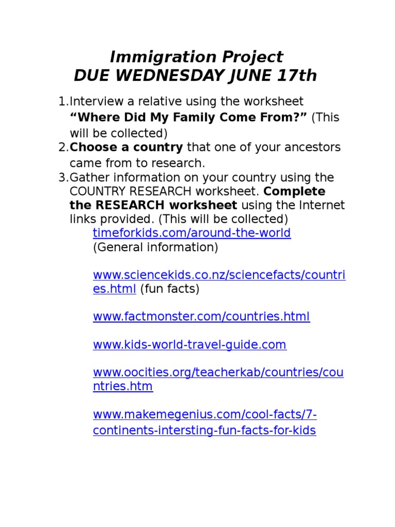 Immigration Poster Project Guide | PDF