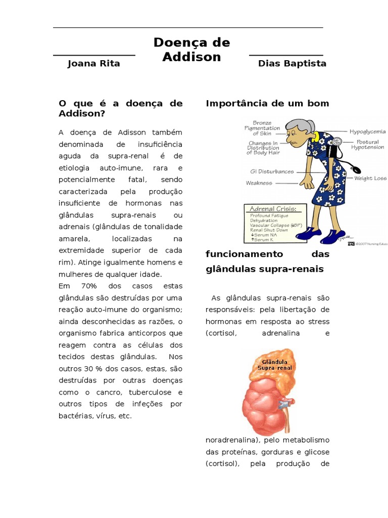 Doença de Addison | PDF | Glândula suprarrenal | Cortisol