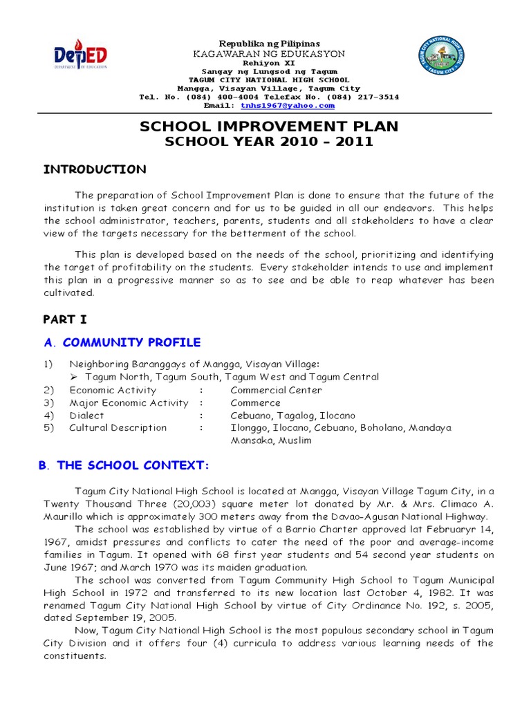 SIP Sample 1 Curriculum Teachers