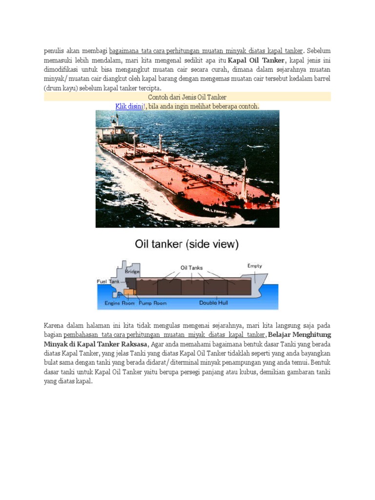 Oil Calculation For Tanker Ships PDF