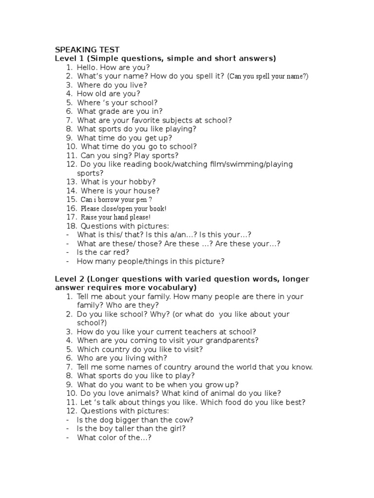 Sample Speaking Question | PDF | Cognition | Linguistics