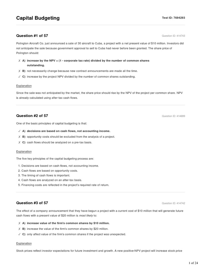 Capital Budgeting Techniques Explained | PDF | Internal Rate Of Return ...