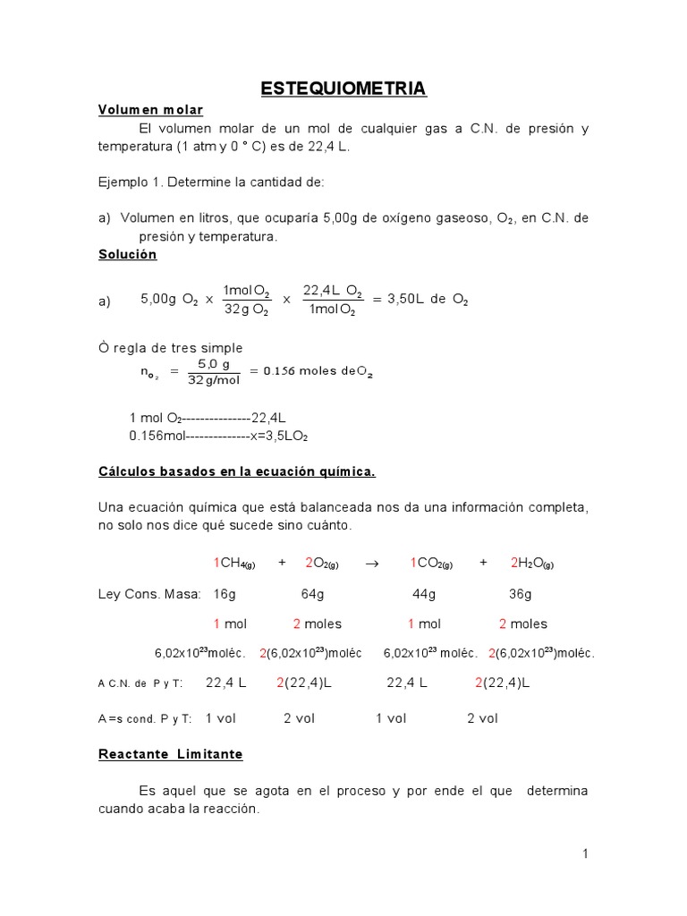 Ejercicios 2. Estequiometria | Estequiometría | Mole (Unidad)