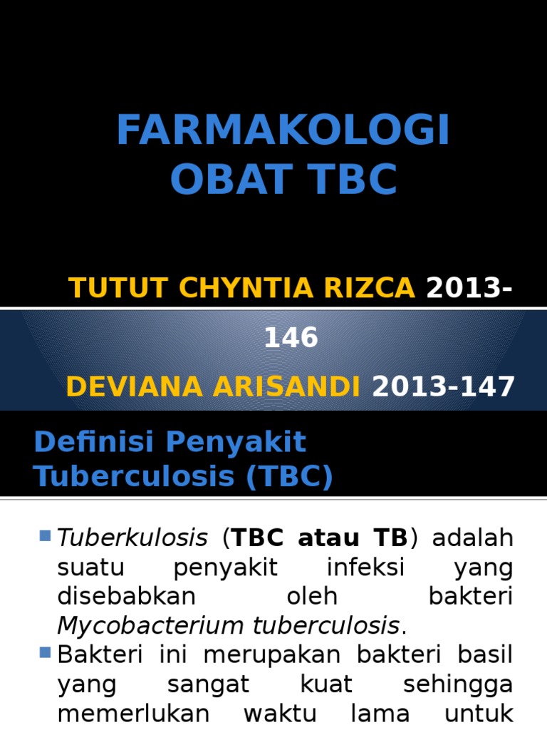Obat TBC: Mekanisme dan Dosis | PDF