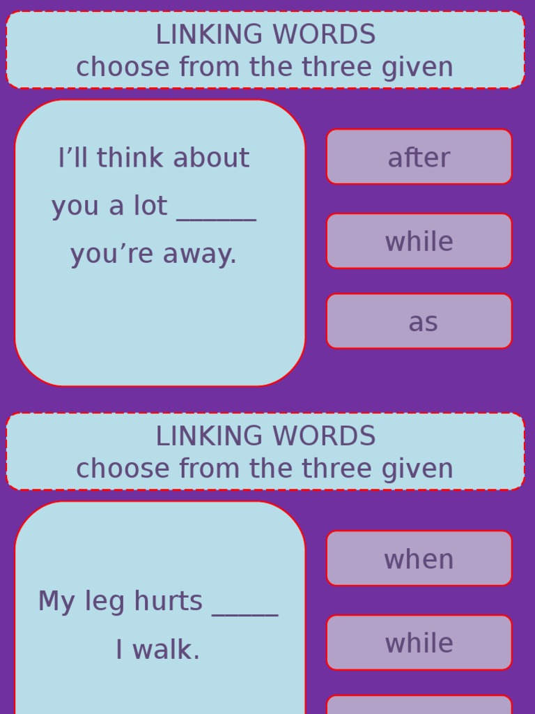 Linking Words Practice Guide | PDF
