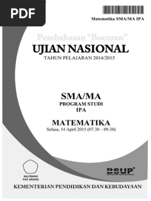 Pembahasan Bocoran Soal Un Matematika Sma Ipa 2015
