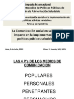 Comunicacion Social en Salud e Impacto en Implementacion de Politicas Publicas Saludables Elmer Huerta