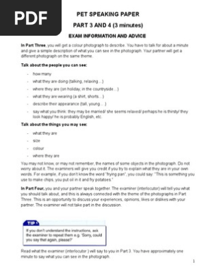 Pet Speaking Part 3&4