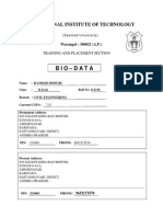 Bio-Data: National Institute of Technology