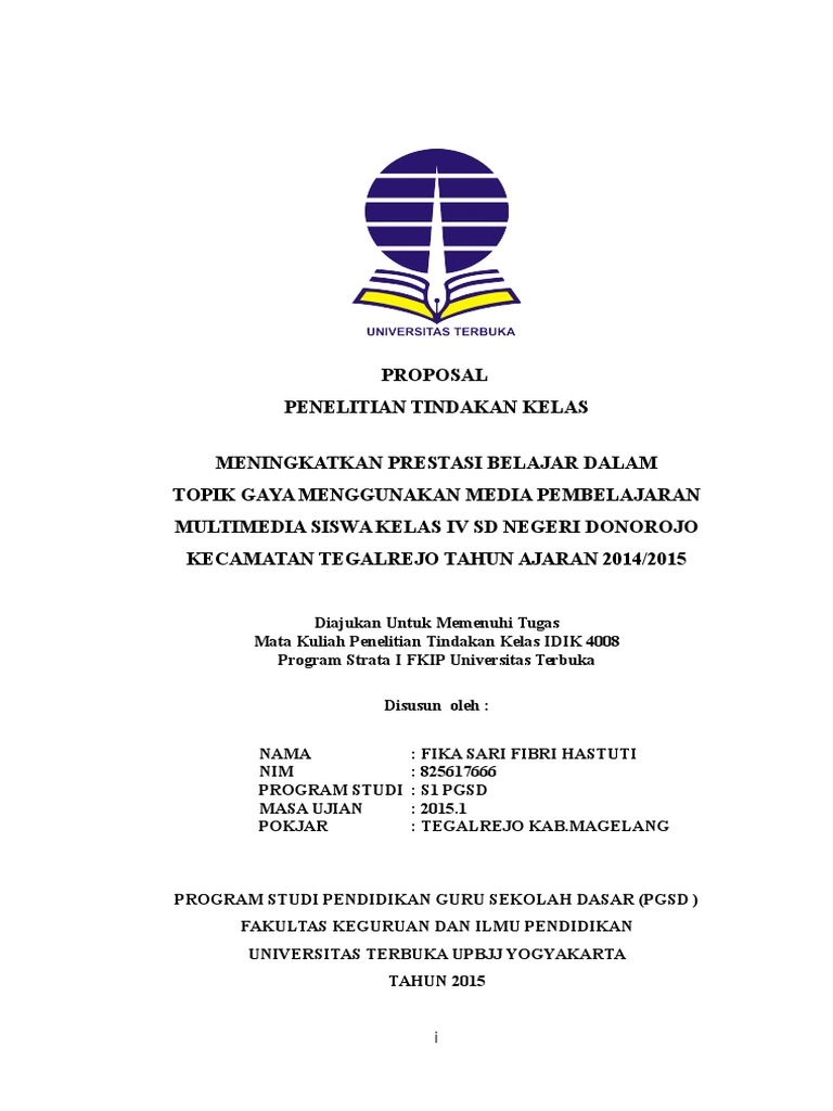 Contoh Proposal Ptk Matematika Kelas 4 Sd Berbagi Contoh Proposal