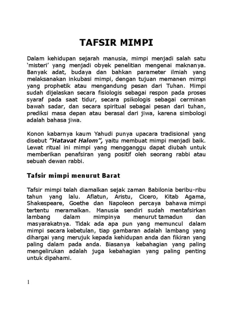 Buku Tafsir Mimpi PDF  PDF