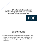 Systolic BP Criteria in The National Trauma Triage