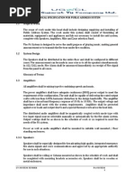 Pa System Analogue Specification